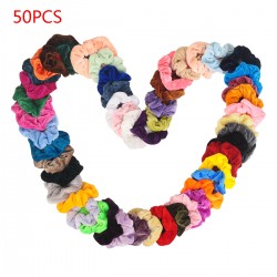 50 Stück Haargummis Mädchen Haar Scrunchies Elastische Haarbänder