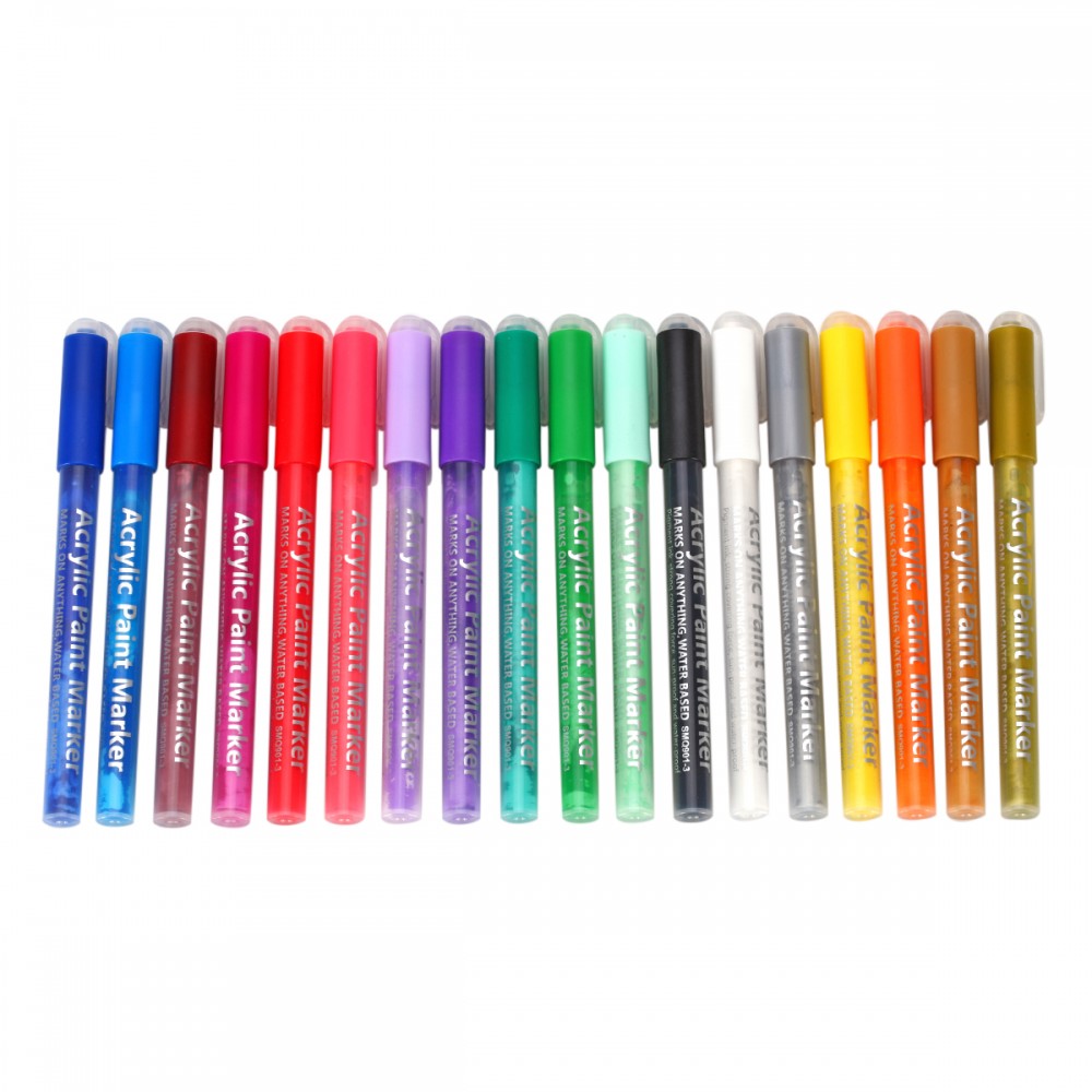 12-24 tlg.Farben Wasserfeste Stifte Permanent Marker Paint Pen für Stein Papier 