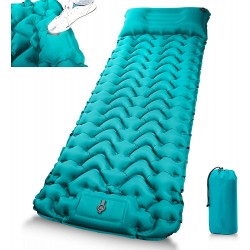 Isomatte Camping Selbstaufblasend Aufblasbare Matratze mit Fußpresse Pumpe Ultraleicht Wasserdicht Luftmatratze Outdoor Schlafmatte