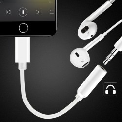 Adapter Lightning Audio f. iPhone 10.3 3,5 mm Kopfhörer Konverter weiß
