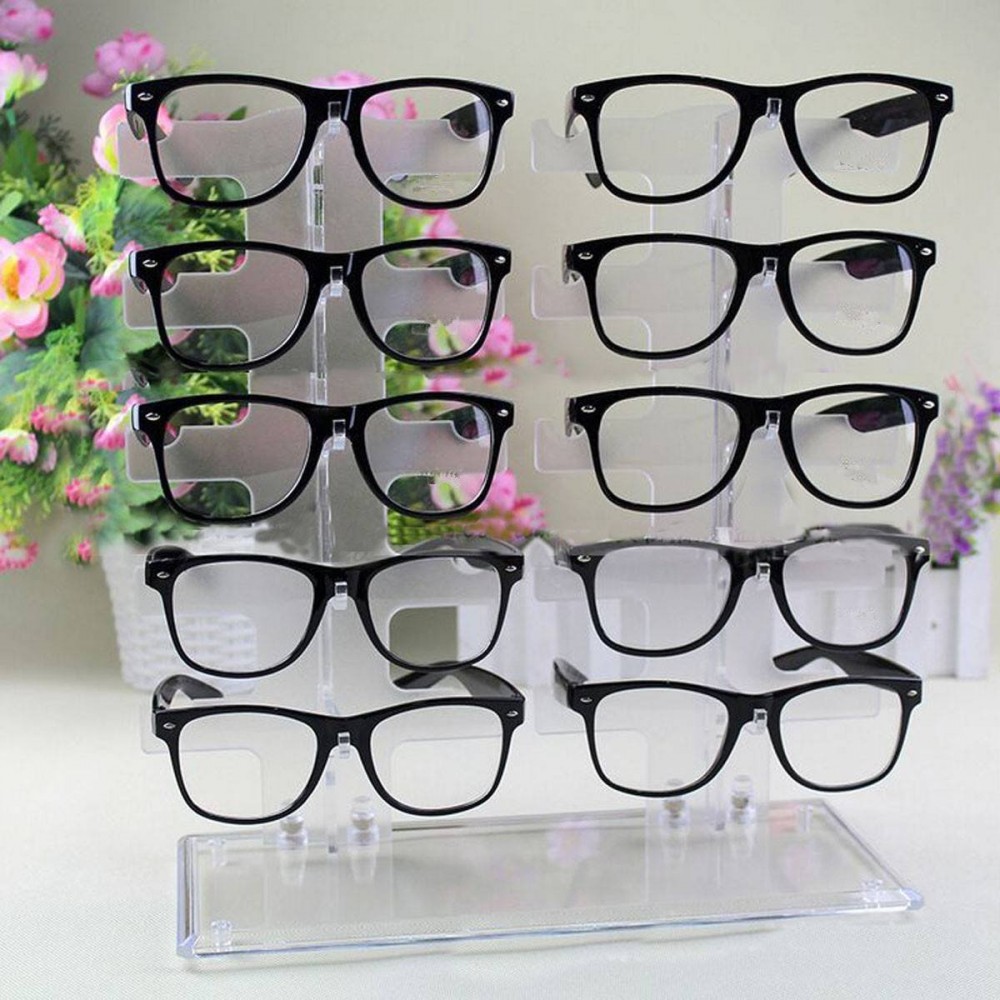 Brillenständer für 10 Brillen Brillenhalter Acryl Brillendisplay Brillenregal 