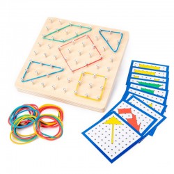 Holz Geoboard Set Geometriebrett Montessori Spielzeug für Kinder