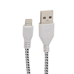 USB Kabel Datenkabel Lightning 1m Nylon für iPhone 6 7 7plus 8 X weiß