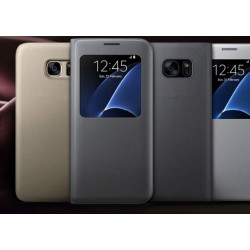 Schutzhülle Hülle Tasche Case Cover Klapphülle Etui Fenster Ansicht für Samsung Galaxy S7