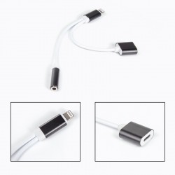 Lightning Adapter iphone Adapter Kopfhörer und Laden auf 3.5 mm 2 in 1