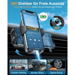 3 in 1 Auto Handyhalterung Silikonschutz Handyhalter 360°Drehbar Flexibel für alle Handys & alle Autos