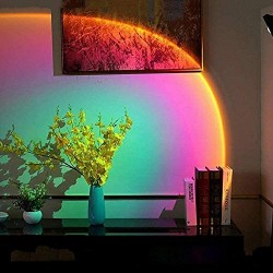Sunset Lamp Sonnenuntergang Lampe USB LED Projektor Lampe Licht Projektor Lichter 180° Drehung Romantische Visuelle Stimmungslampe Beleuchtung Schlafzimmer Deko