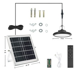 Solar Hängelampe für Außen & Innen Neoglint 100 LEDs Hängend Solarlampen IP66 mit Fernbedienung 3 Farbe Solar Pendelleuchte mit 5m Kabel USB-Aufladung