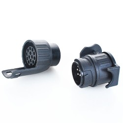 Adapter Set für Anhängerkupplung von 7/13 polig für 12 V KFZ schwarz