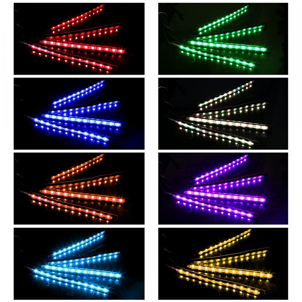 4-teiliges Musik Control Auto Innen Licht Dekoration RGB