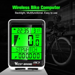 Fahrradcomputer USB Aufladbar Fahrrad Kilometerzähler Tachometer Kabellos Wasserdicht Fahrradtacho 5 Sprachen Radcomputer mit LCD Display Multi-Funktion