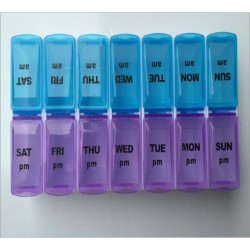 Tablettenbox Massiv Pillendose für 7 Tage Medikamentenbox 14 Fächer