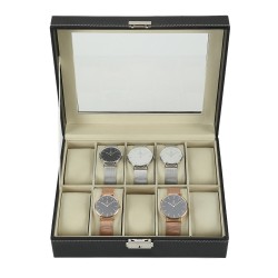Uhrenbox für 10 Uhren Uhrenkoffer Uhrkasten Uhren Schatulle Etui Safe
