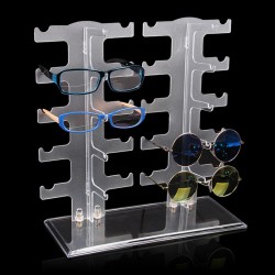 Brillenregal Brillenhalter für 10 Paar Brillen Acryl Sonnenbrille Display Brillen Rack Transparent Brillenhalter zur Aufbewahrung und Präsentation