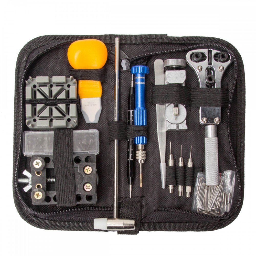 16 tlg Nylon Uhrmacherwerkzeug Uhr Werkzeug Reparatur Kit Mit Tasche Schwarz Bag 