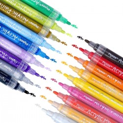18 Farben Acrylstifte Marker Stifte Steine Bemalen Stifte für Malerei