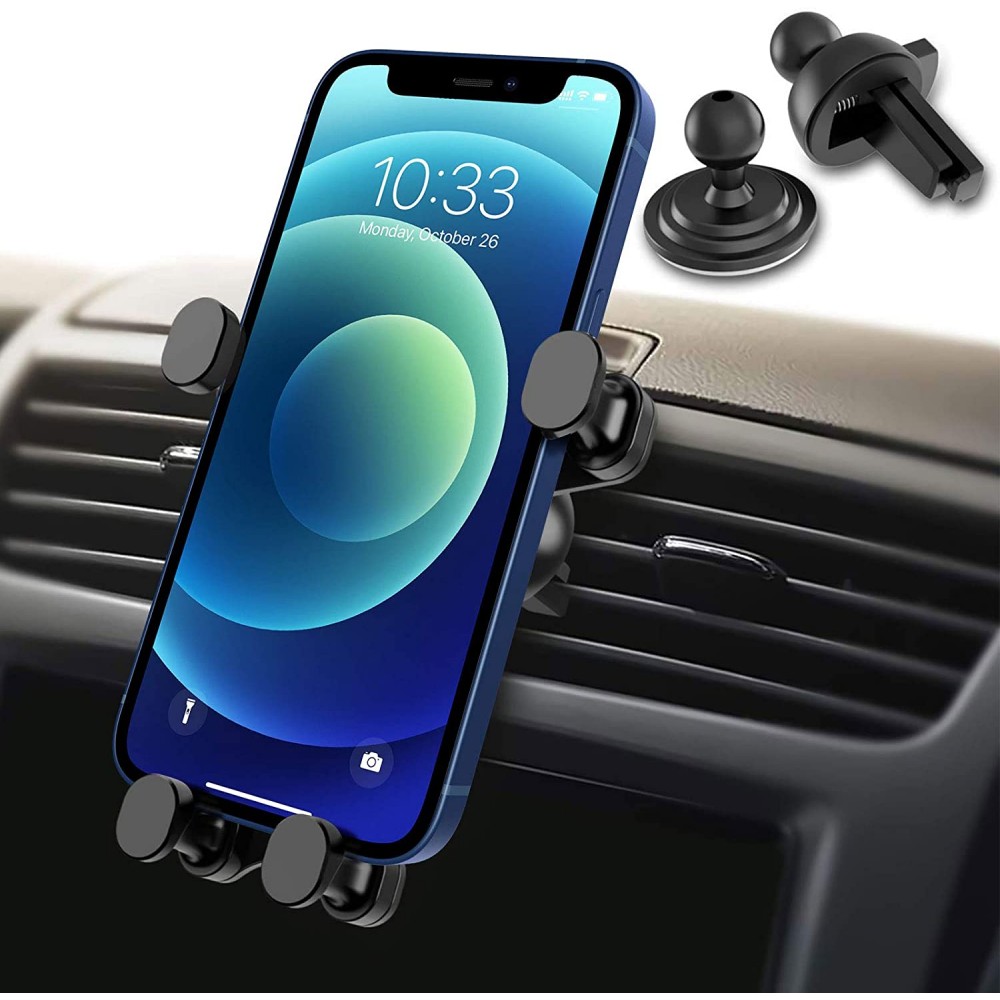 INF Magnetischer Handyhalter für das Auto 360 Grad drehbar Handyhalter,  silber