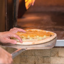 Premium Pizzaschaufel aus Aluminiuml und Holz Pizzaschieber mit stabiles Gewinde & robuster Holzstab