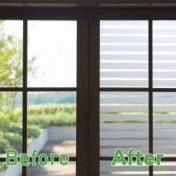 Fensterfolie 90x300cm Streifen Blickdicht ohne Klebstoff Selbstklebend Sichtschutzfolie im Büro und Zuhause
