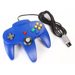 Kontroller Gamepad Joypad Controller f. Nintendo 64 Schultertasten blau