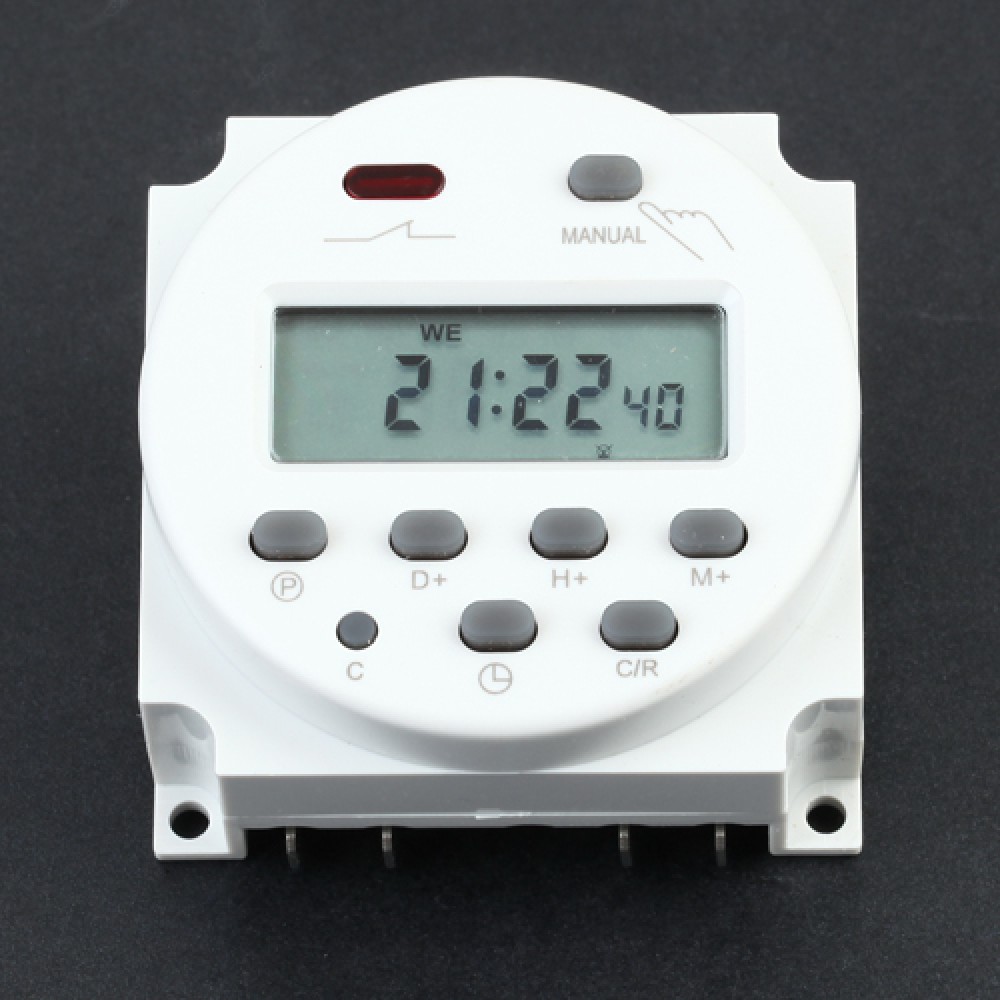 Digital LCD Zeitschaltuhr AC 12V 16A programmierbar Timer Schalter Zeit Gut SB 