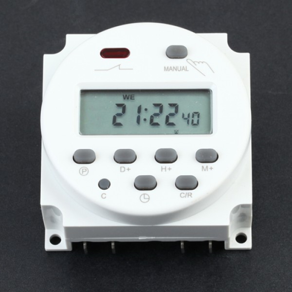 Digital LCD Zeitschaltuhr AC 12V 16A programmierbar Timer Schalter Zeit Gut SL 