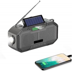 Solar Radio AM/FM Tragbar Kurbelradio Dynamo Notfallradio mit 5000mAh Wiederaufladbare Batterie SOS-Alarm für Camping Ourdoor Notfall