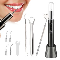 Zahnreinigungsset Elektrisches Zahnreinigung Set für die häusliche Zahnpflege 3 Modi mit 4 Reinigungsköpfen Wasserdicht & Wiederaufladbar