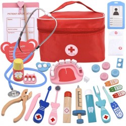 Arztkoffer Kinder ab 3 Jahre, Doktor Zahnarzt Spielset Stethoskop Arztkittel, Medizinische Kit Rollenspiel Spielzeug Geschenk für Kinder Mädchen