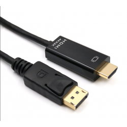 DisplayPort auf HDMI Kabel 1,8m DisplayPort (DP) Stecker auf HDMI Stecker 4K@30Hz, kompatibel für Projektor Desktop Laptop Monitor
