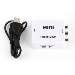 DC 5V Mini HDMI zu auf AV Konverter Converter Wandler Adapter Weiß