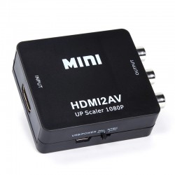 Konverter Adapter HDMI zu auf AV Converter Wandler Audio schwarz