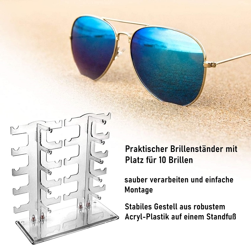 5 Stück Acryl Sonnenbrillen-Organizer Aufbewahrung